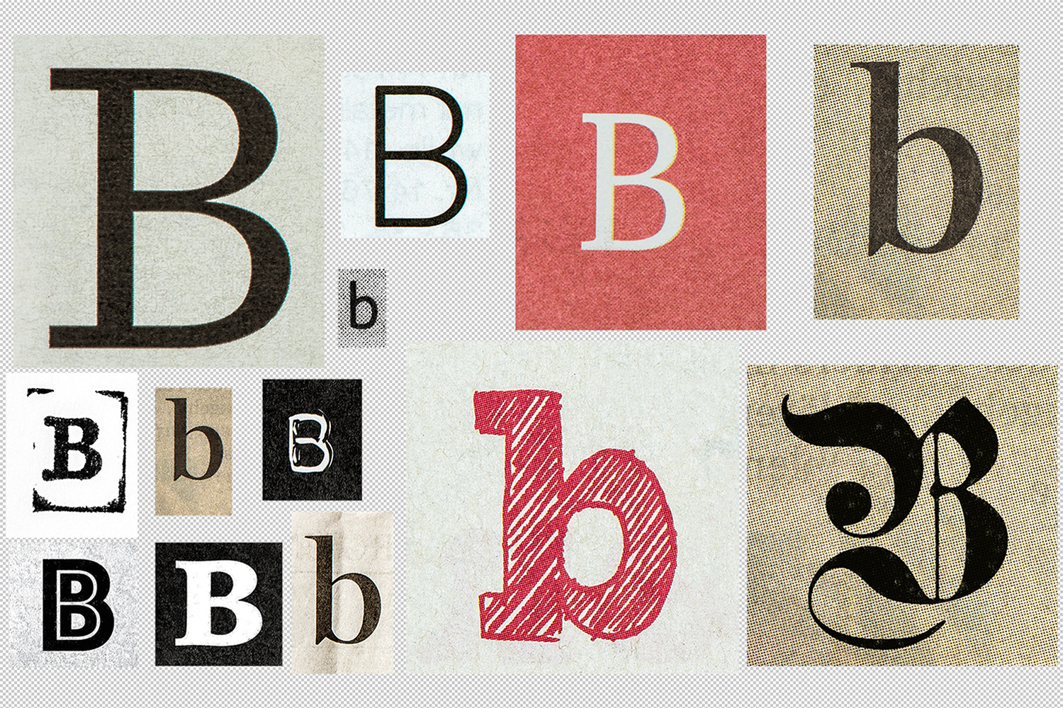 Ransom Note Letter B Cutout Newspape Custom Designed Graphic Objects Creative Market