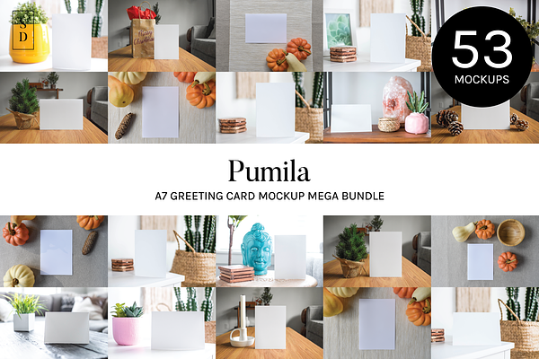 A7 Greeting Card Mockup Mega Bundle | Package Design