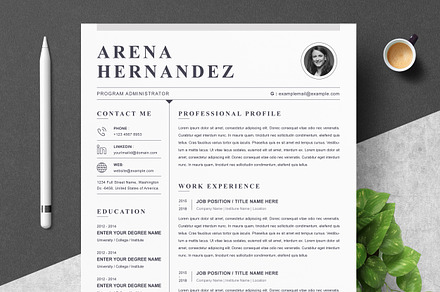 Resume Template Download For Word Creative Market