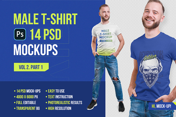 Download Male T Shirt Psd Mockups Vol2 Creative Photoshop Templates Creative Market