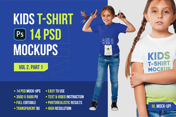 Kids Girl T Shirt Psd Mockups Vol2 Creative Photoshop Templates Creative Market