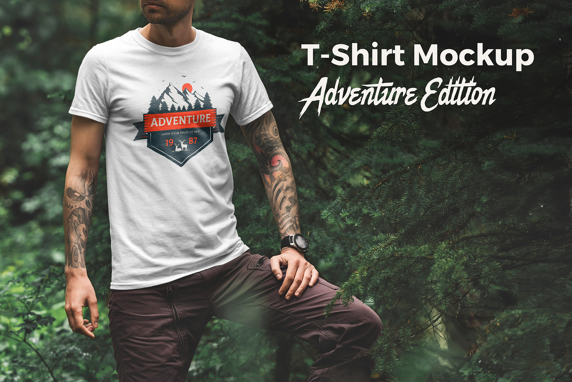 T Shirt Mockup Adventure Edition Creative Photoshop Templates Creative Market