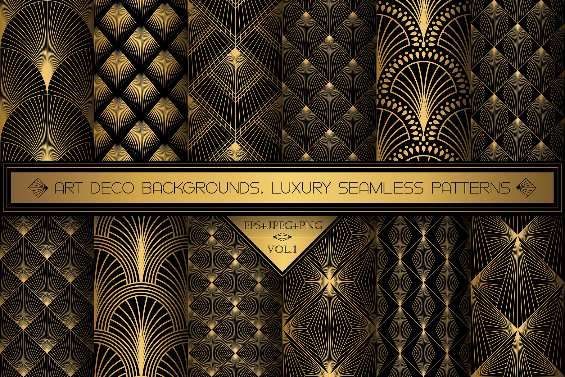 Art Deco Patterns Vol.1 | Pre-Designed Vector Graphics ~ Creative Market