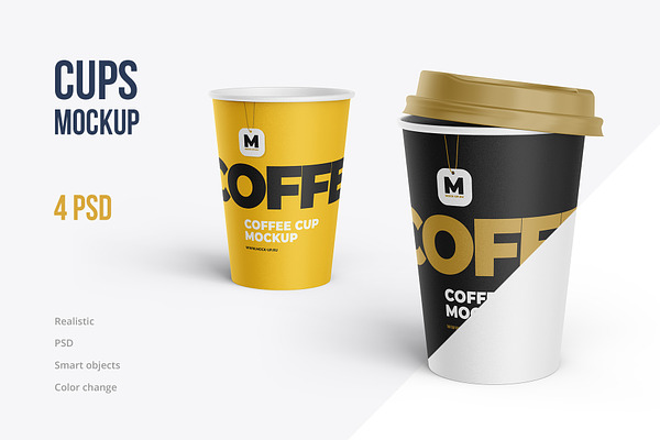 Download Coffee Cups And Holder Mockup Creative Photoshop Templates Creative Market