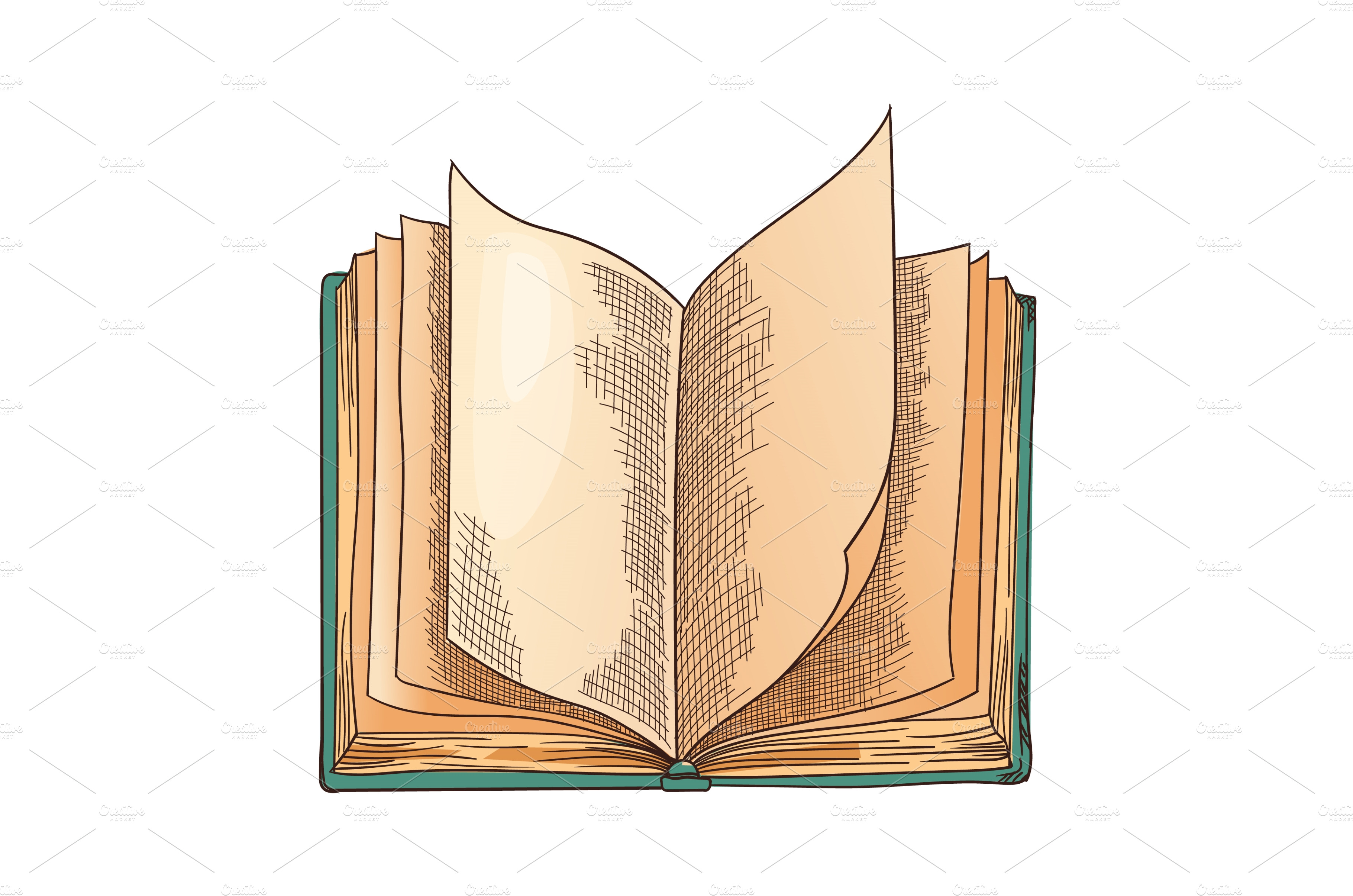 Open book clipart, vintage stationery illustration vector Stock Vector  Image & Art - Alamy