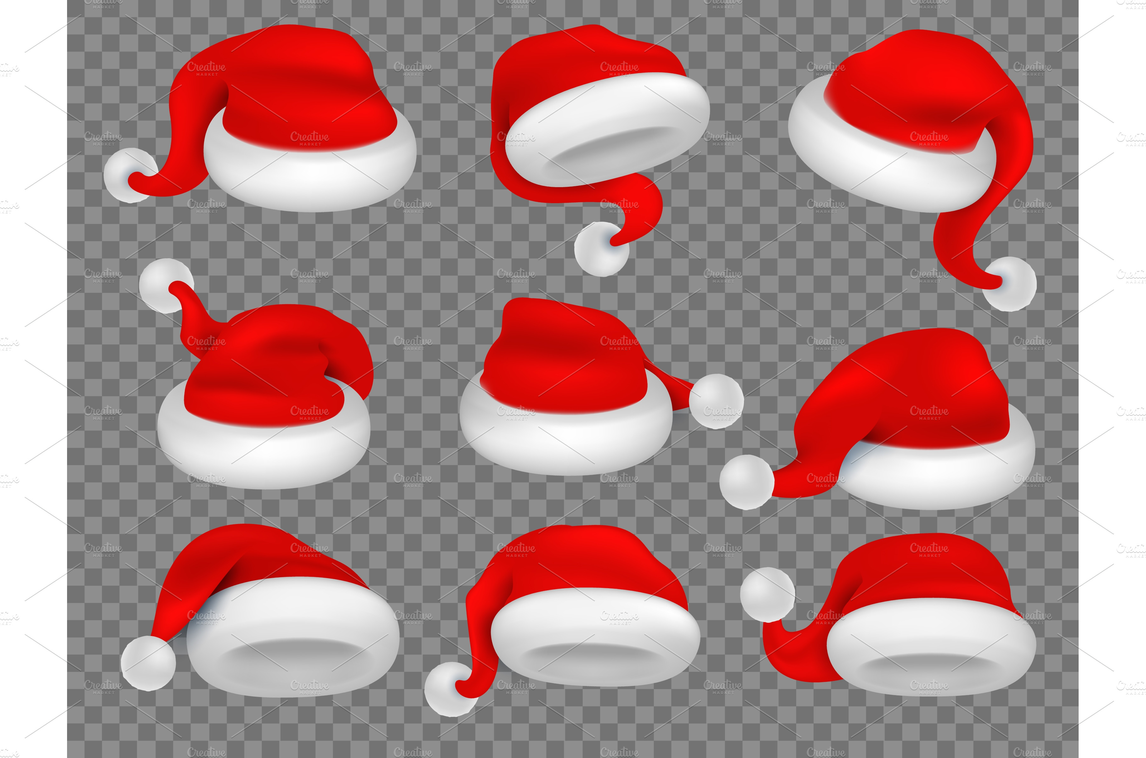 Christmas santa claus hats. Winter | Background Graphics ~ Creative Market