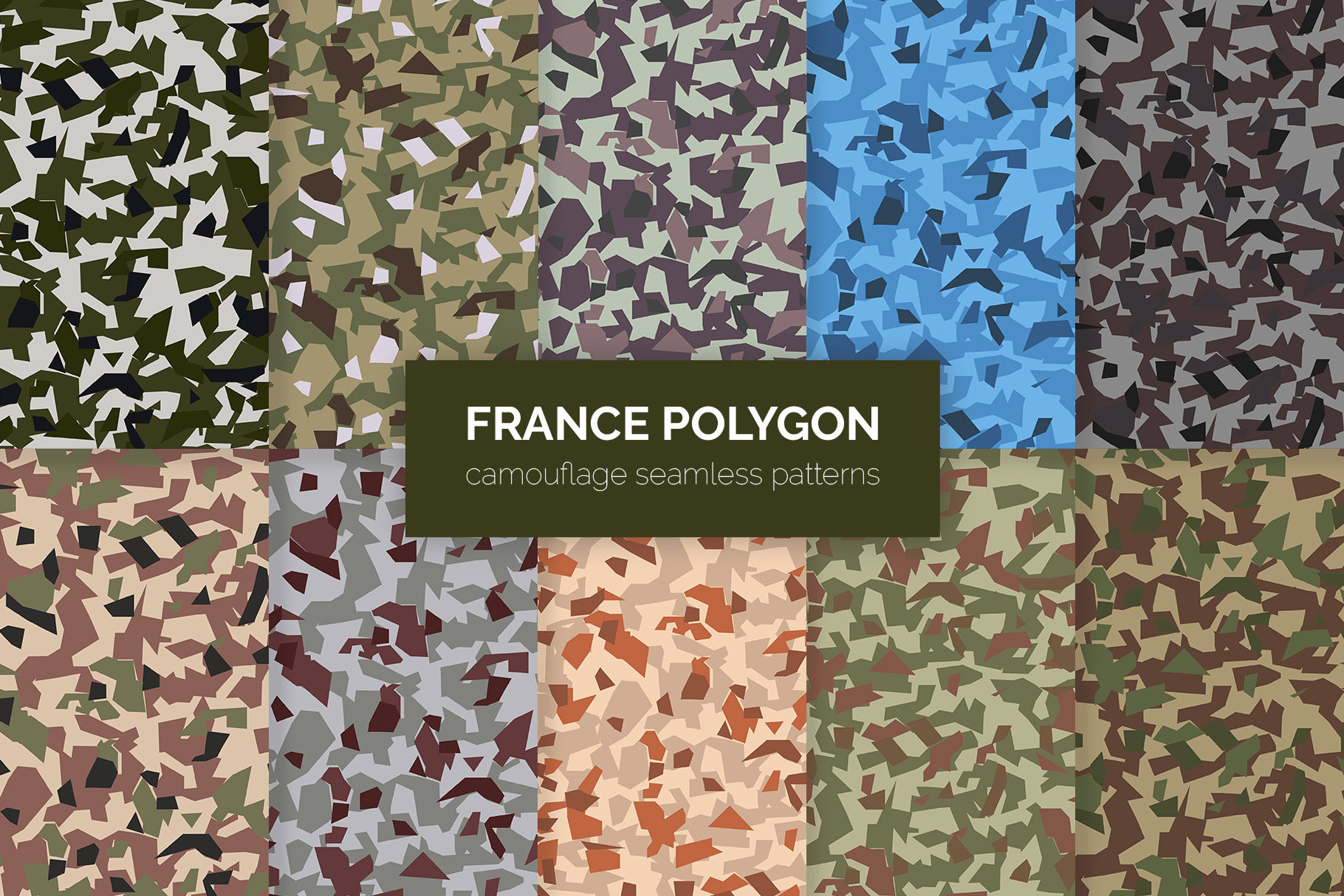 France Polygon Camouflage Patterns Graphic Patterns Creative Market