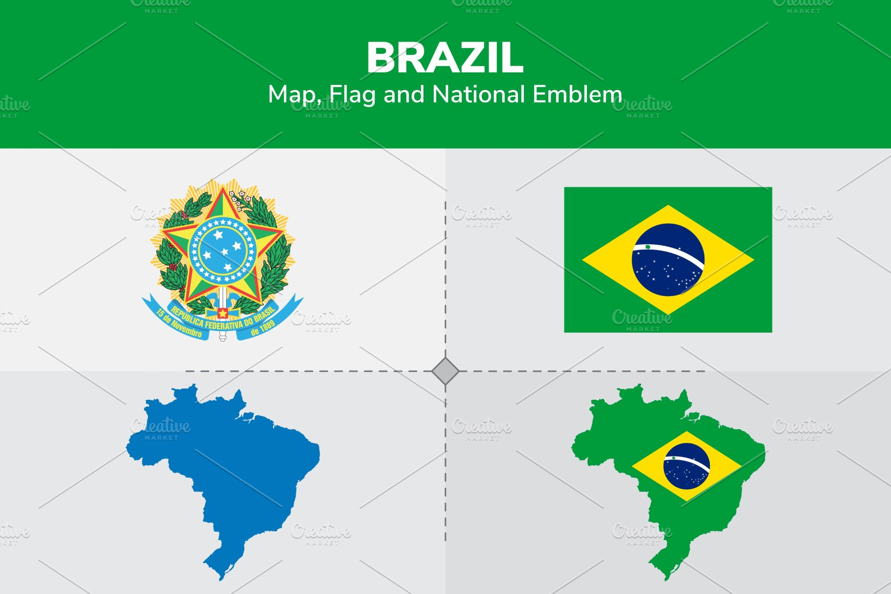 brazil-map-flag-and-national-emblem-object-illustrations-creative