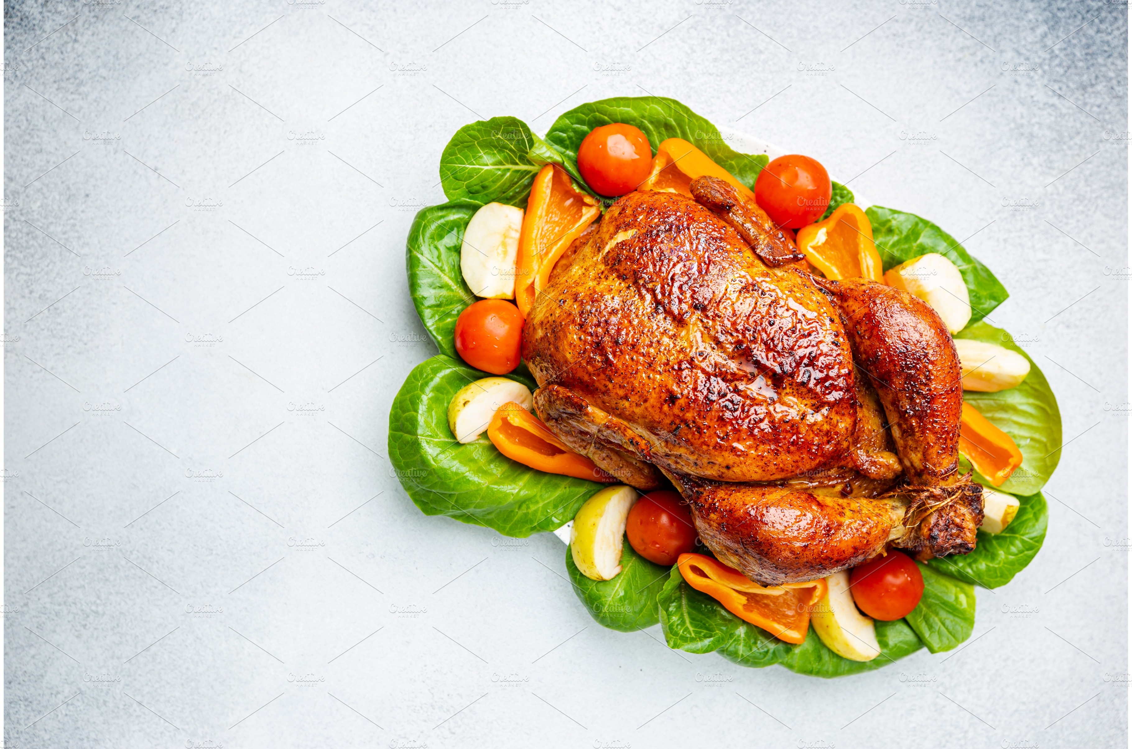 Download Roasted Chicken With Vegetables High Quality Food Images Creative Market