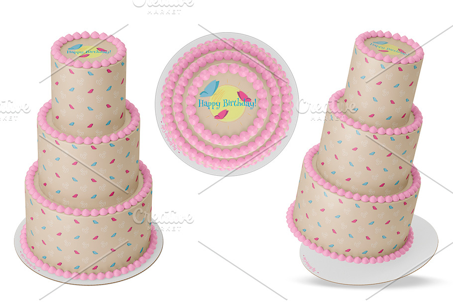 Download Tiered cake Mockup set. PSD mockup. | Creative Photoshop ...