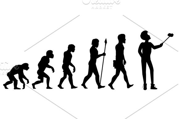 Human Evolution from Ape to Man | Animal Illustrations ~ Creative Market