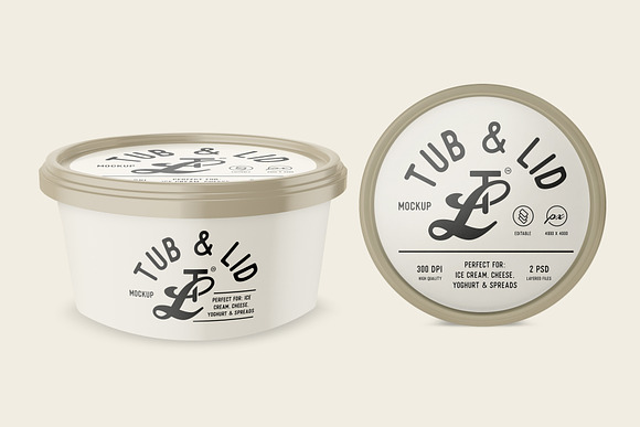 Download Tub Packaging With Lid Mockup Creative Product Mockups Creative Market