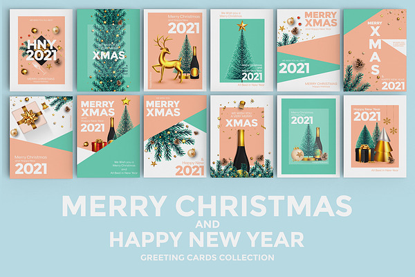 Happy new year 2018 greeting cards | Pre-Designed Photoshop Graphics ~ Creative Market