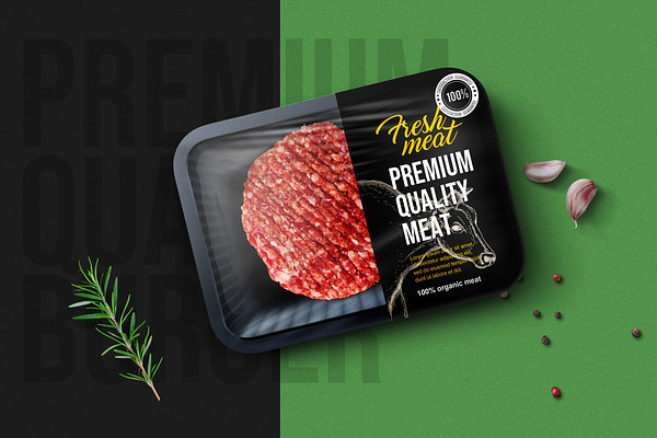 Download Burger Meat Pack Mockup Creative Market