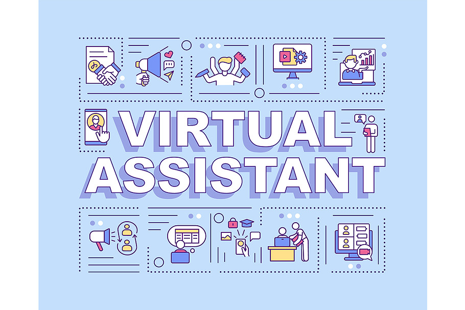 Virtual Assistant Concepts Banner Pre Designed Photoshop Graphics ~ Creative Market 0898