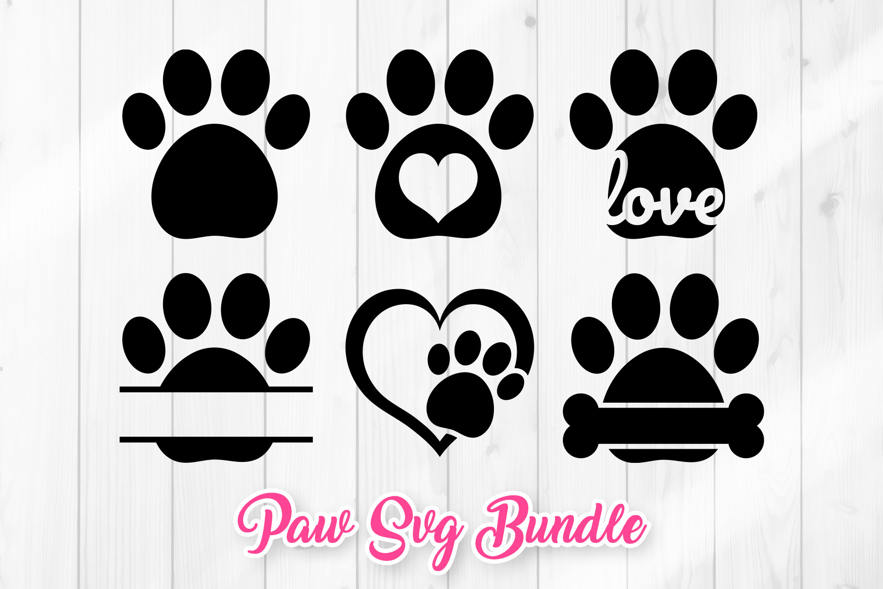 Download Dog Paw Svg Clipart Set Pre Designed Illustrator Graphics Creative Market