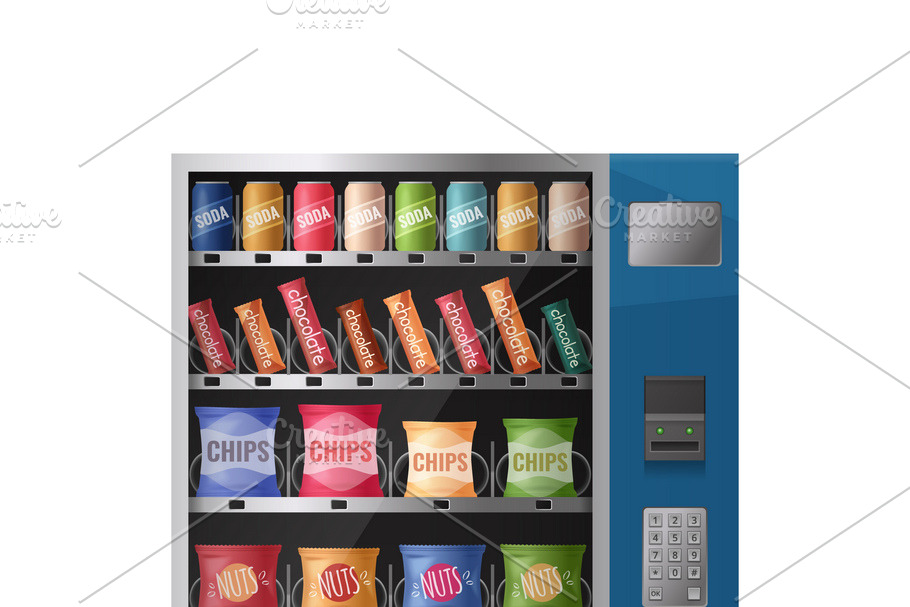 Download Snacks Vending Machine Mockup Pre Designed Photoshop Graphics Creative Market