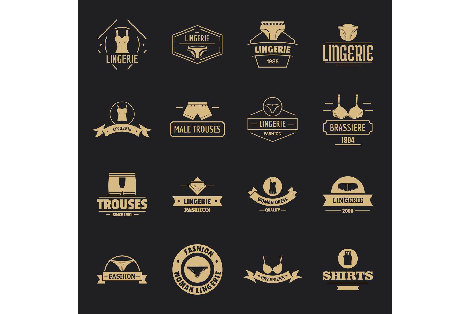 Underwear logo icons set | Illustrations ~ Creative Market