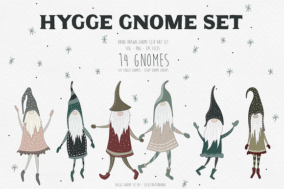 Download Hygge Gnome Clip Art Set Pre Designed Photoshop Graphics Creative Market