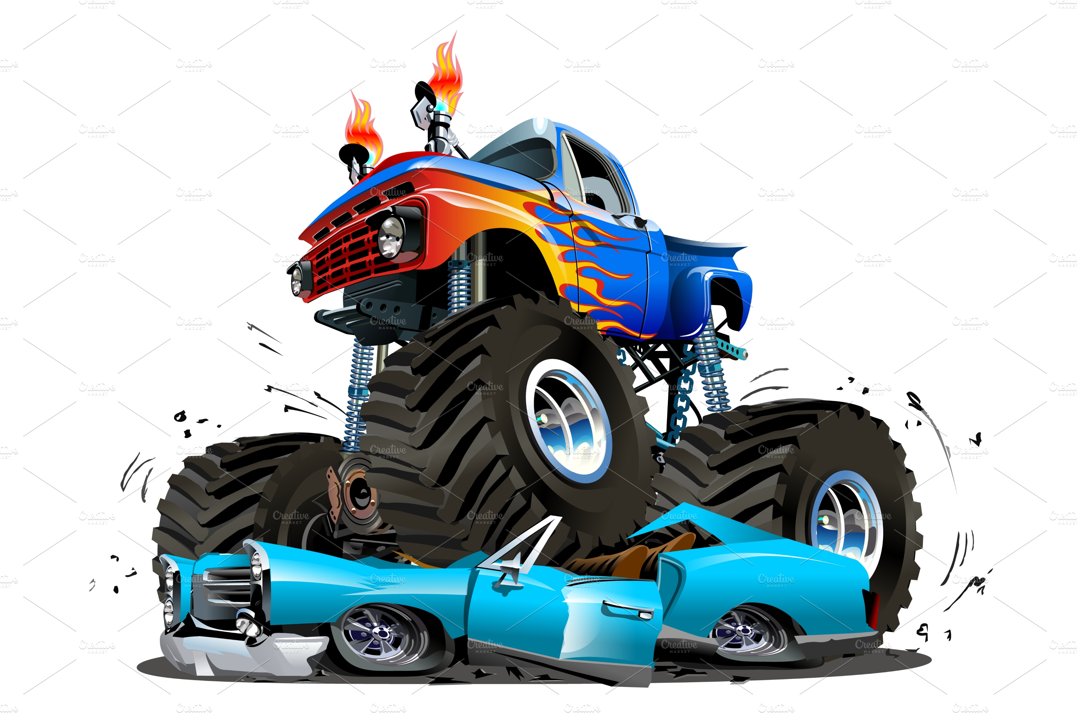 Cartoon Monster Truck Royalty Free Vector Image - vrogue.co