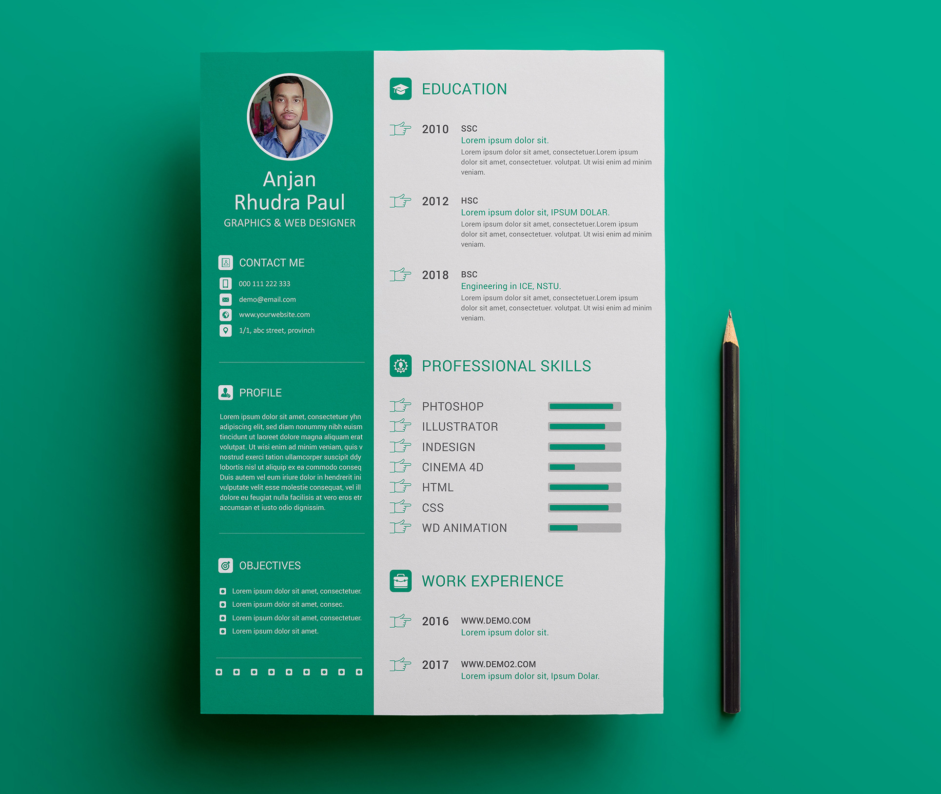 CV / Resume PSD Template | Resume Templates ~ Creative Market