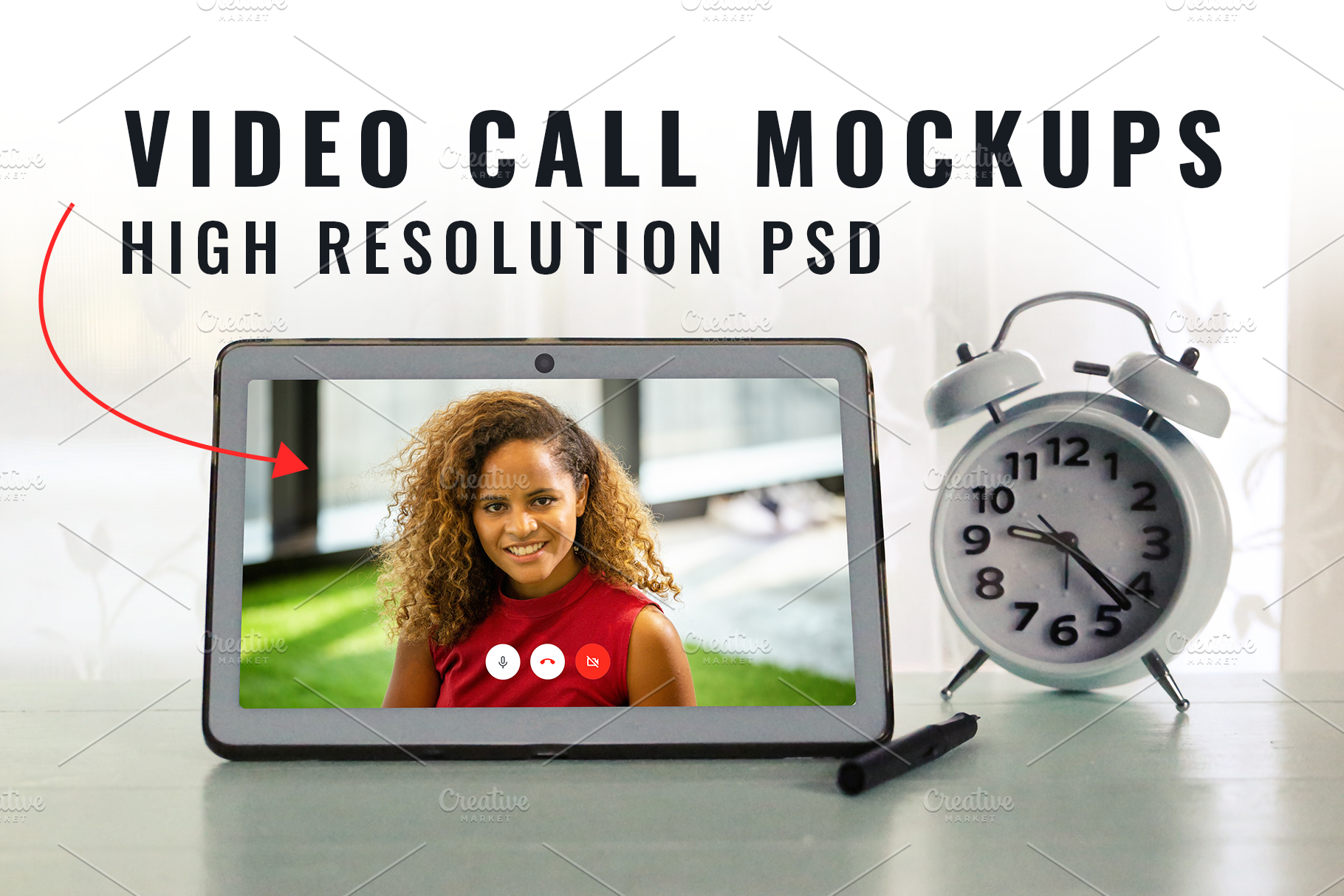 Download Video Call Mockup Creative Photoshop Templates Creative Market