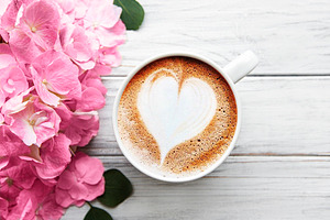 Cappuccino and flowers composition | High-Quality Food Images ...