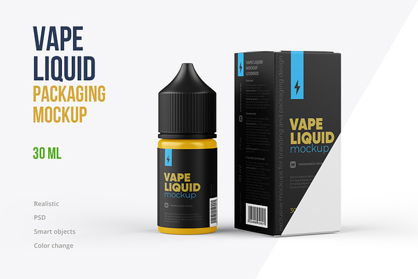 Download Vape Liquid Packaging Mockup 100ml Creative Photoshop Templates Creative Market