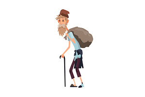 Homeless People Cartoon Pre Designed Vector Graphics Creative Market