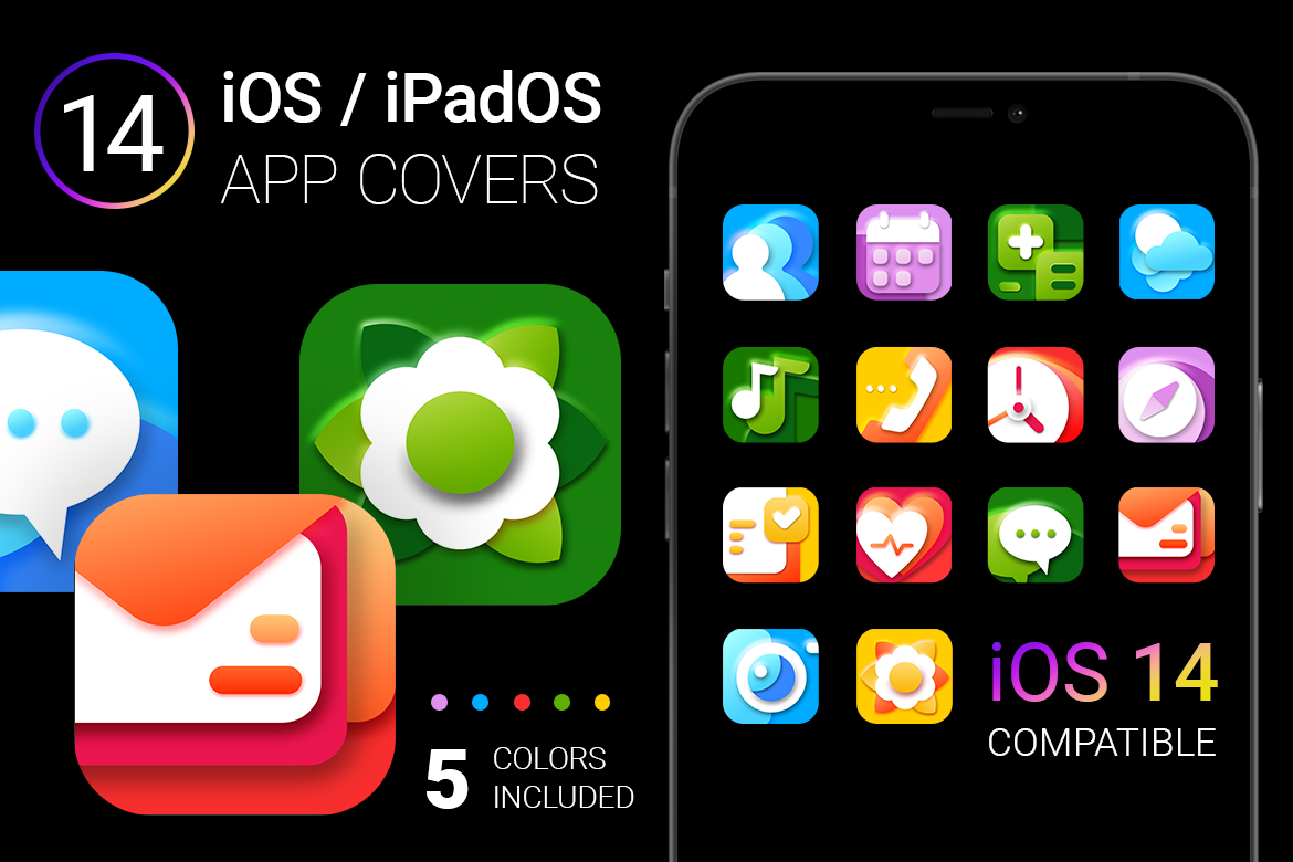 Ios 14 App Icons Bright Colors Icons Creative Market