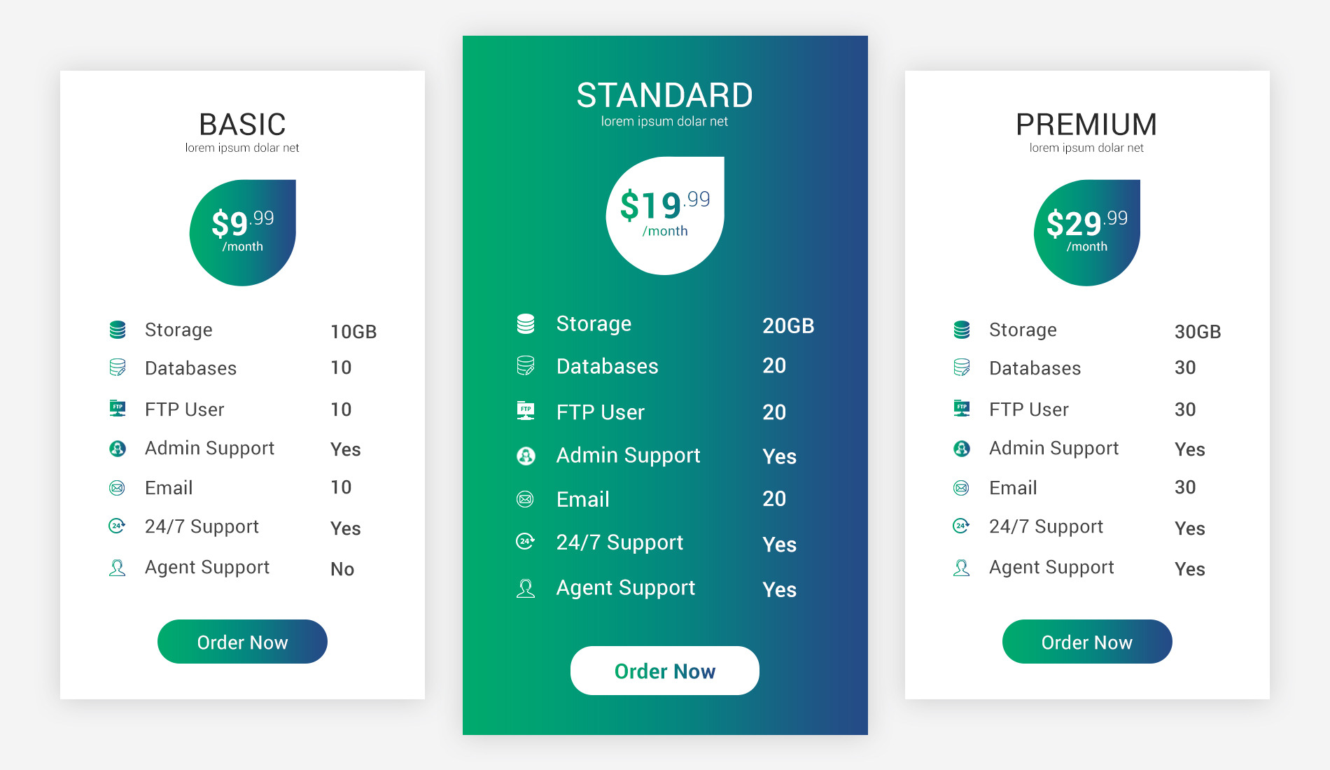 Pricing Table | Pre-Designed Photoshop Graphics ~ Creative Market