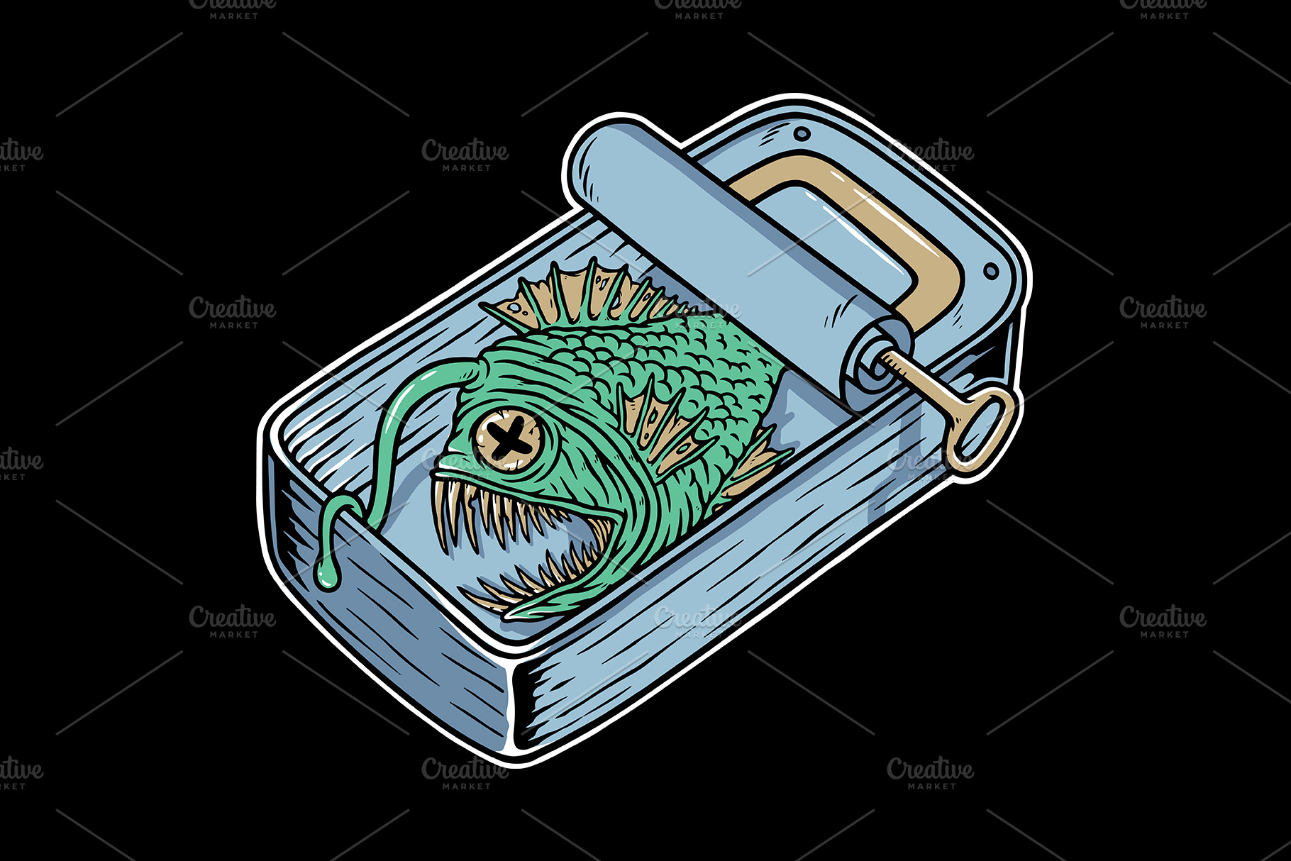 ghost-fish-in-a-can-illustration-animal-illustrations-creative-market