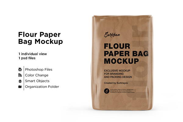 Download Paper Flour Bag Mockup Creative Photoshop Templates Creative Market