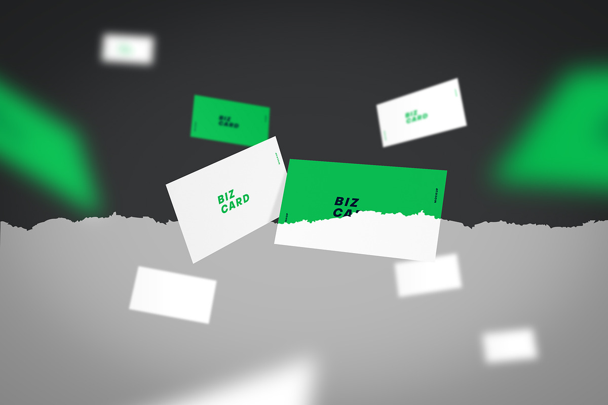 Download Flying Business Card Mockup | Creative Photoshop Templates ...