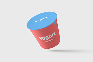 Download Yogurt Cup High Angle Mockup Creative Photoshop Templates Creative Market