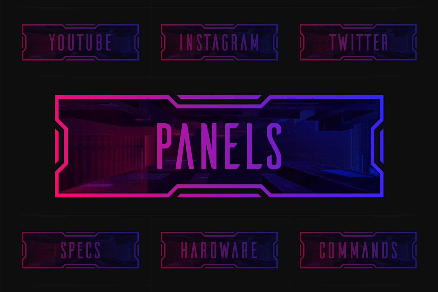 Cyberpunk Streamer Panels for Twitch Discord or (Instant Download