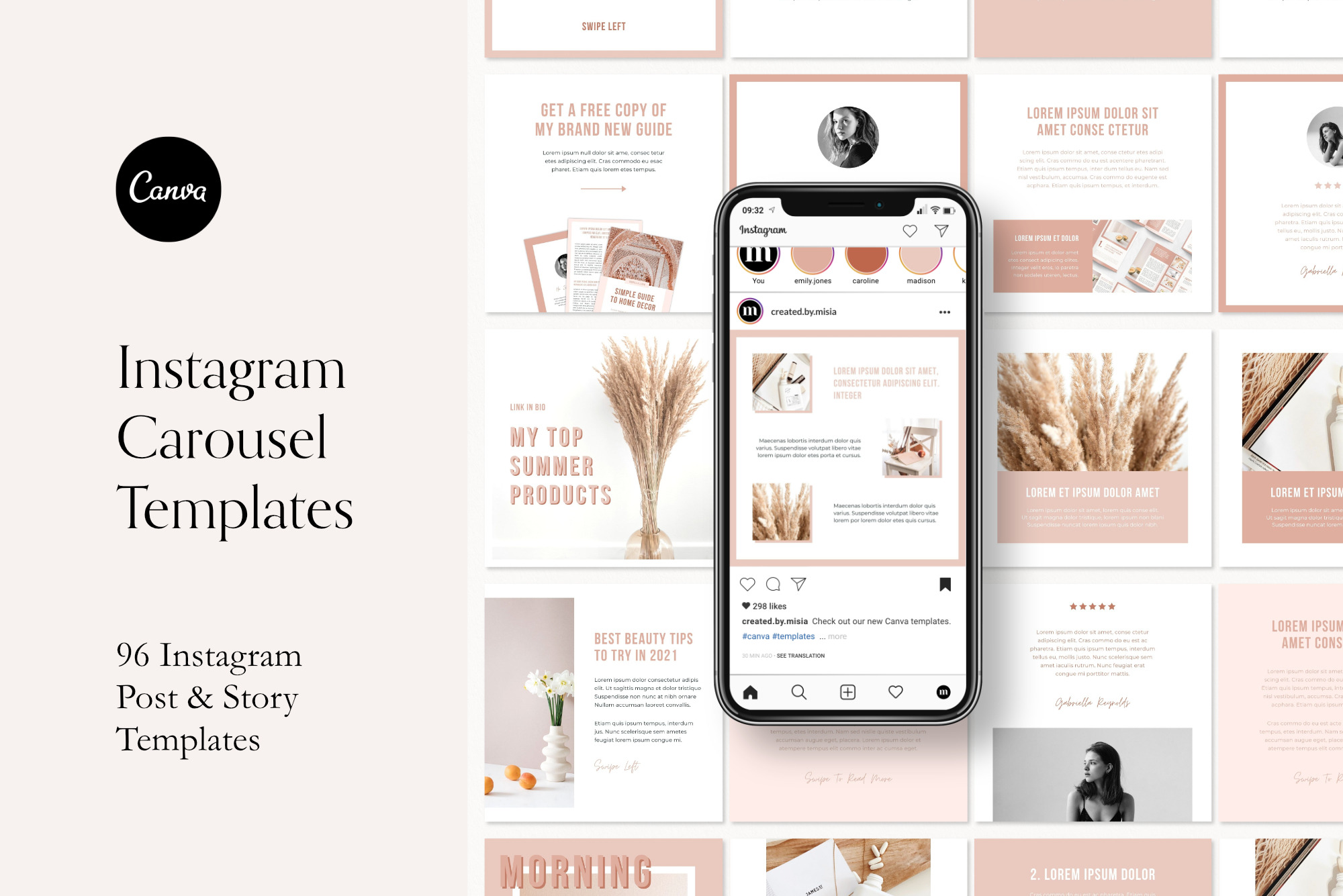 Canva Instagram Carousel Templates | Social Media Templates ~ Creative ...