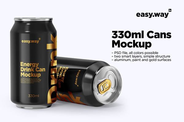 Download 330ml Aluminum Can Psd Mockup Creative Photoshop Templates Creative Market