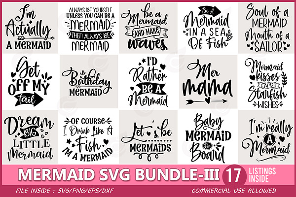 Download Mermaid Svg Bundle Pre Designed Illustrator Graphics Creative Market