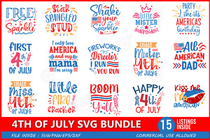 Download 4th Of July Svg Bundle Pre Designed Illustrator Graphics Creative Market