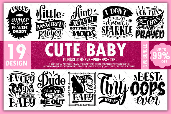 Download Cute Baby Svg Bundle Pre Designed Illustrator Graphics Creative Market