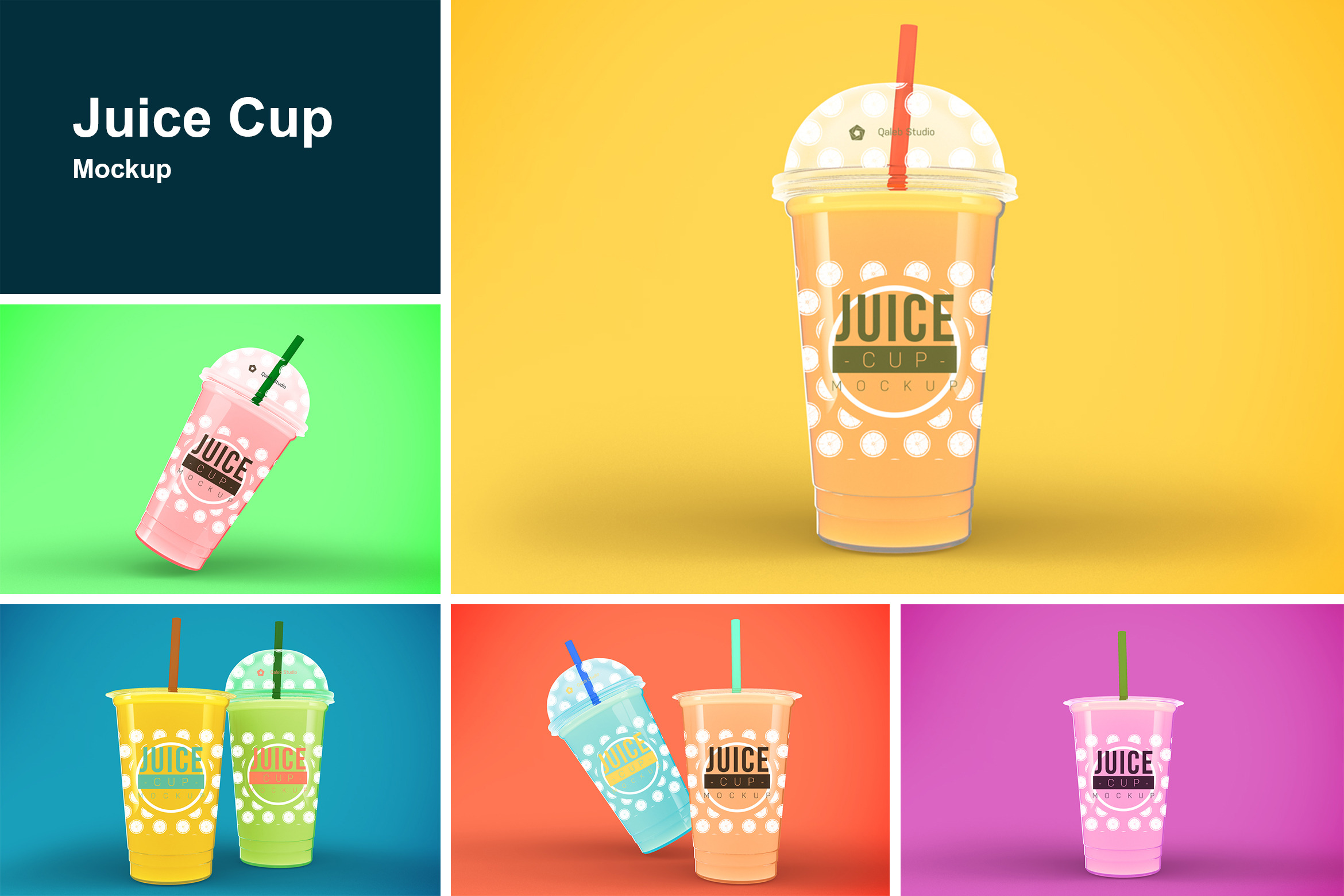 Juice Cups Mockup PSD