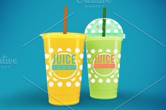 Download Juice Cups Mockup Creative Photoshop Templates Creative Market