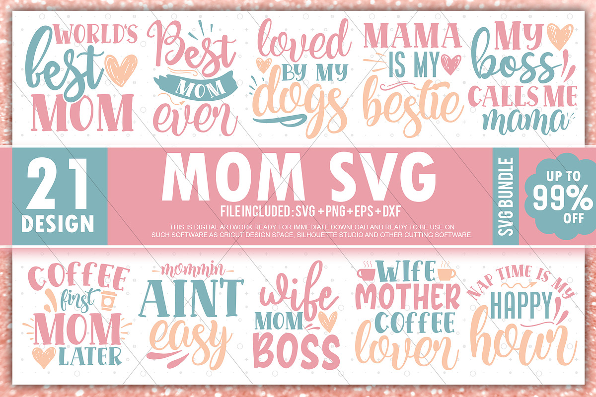 Funny Mom Svg Bundle Pre Designed Illustrator Graphics ~ Creative Market