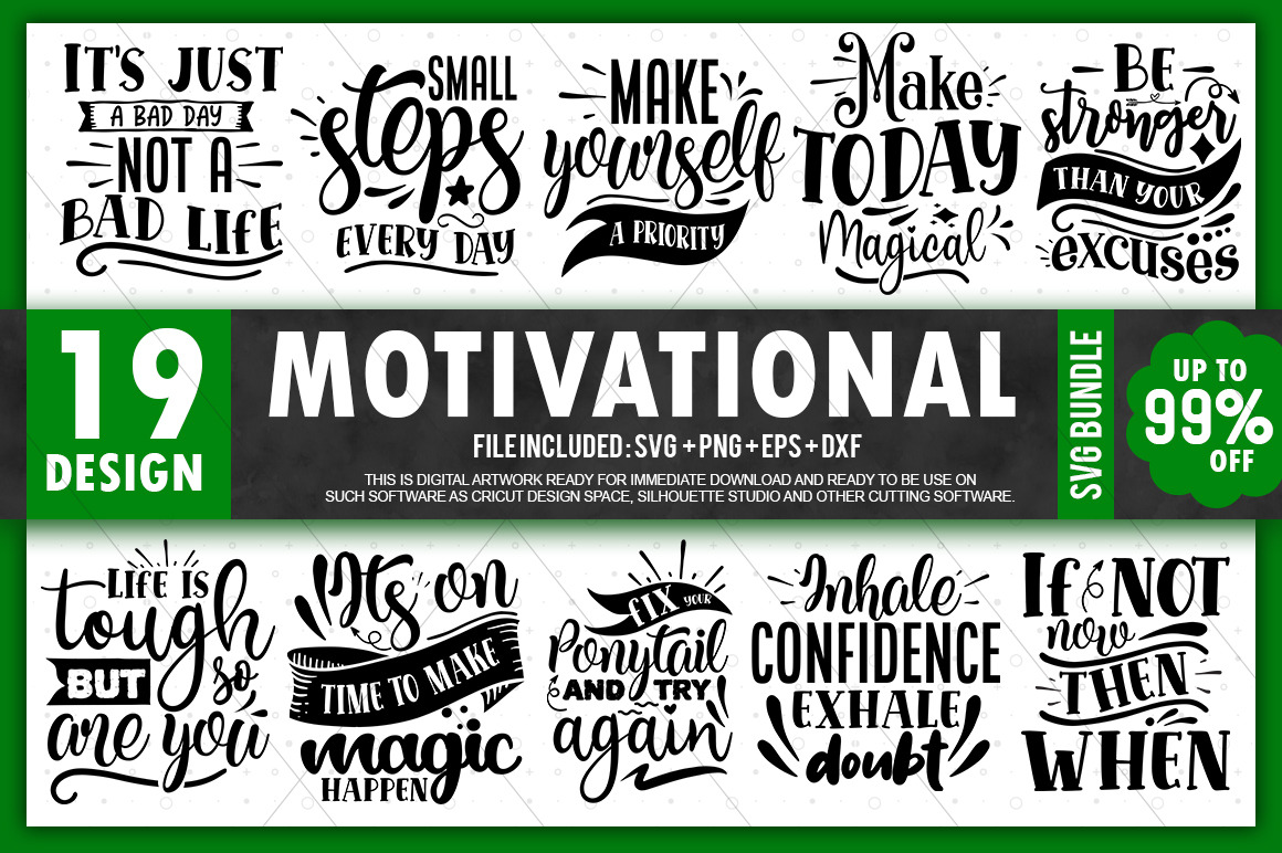 Download Motivational Svg Bundle Pre Designed Illustrator Graphics Creative Market