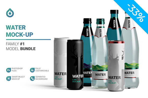 Download Water Bottle Mockup Creative Photoshop Templates Creative Market