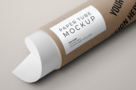 Blueprint Cardboard Psd Tube Mockup