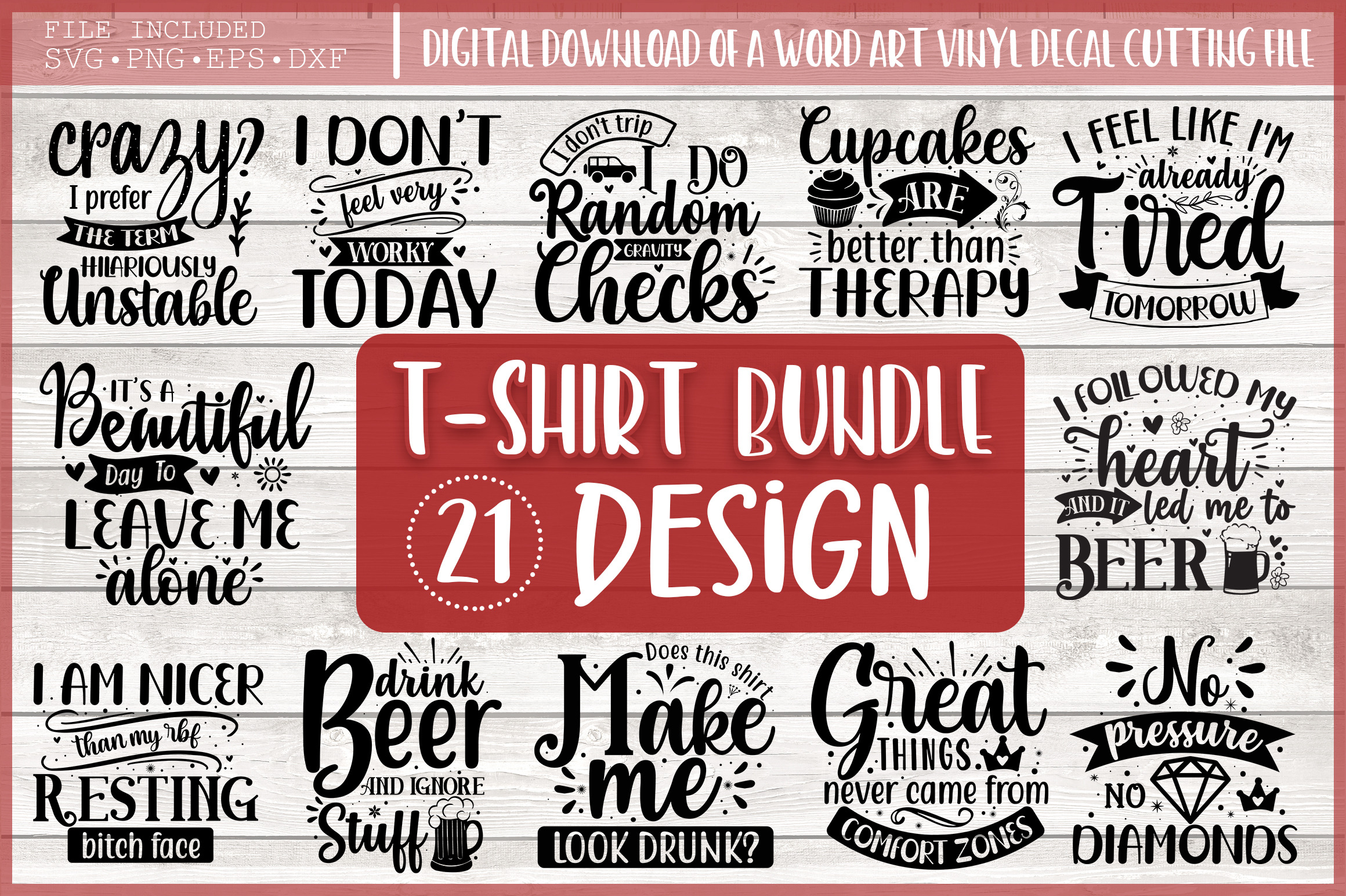 T-shirt SVG Bundle VOL 2 | Pre-Designed Illustrator Graphics ~ Creative