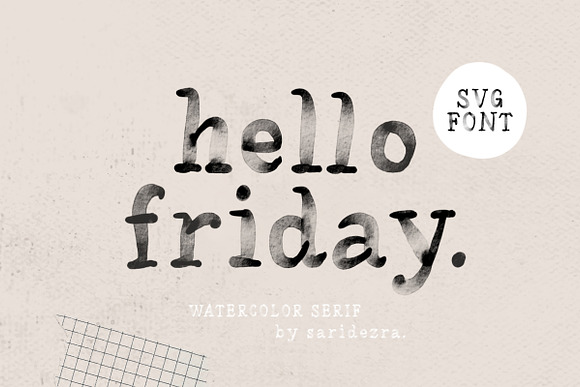 Download Hello Friday Watercolor Svg Font Stunning Serif Fonts Creative Market