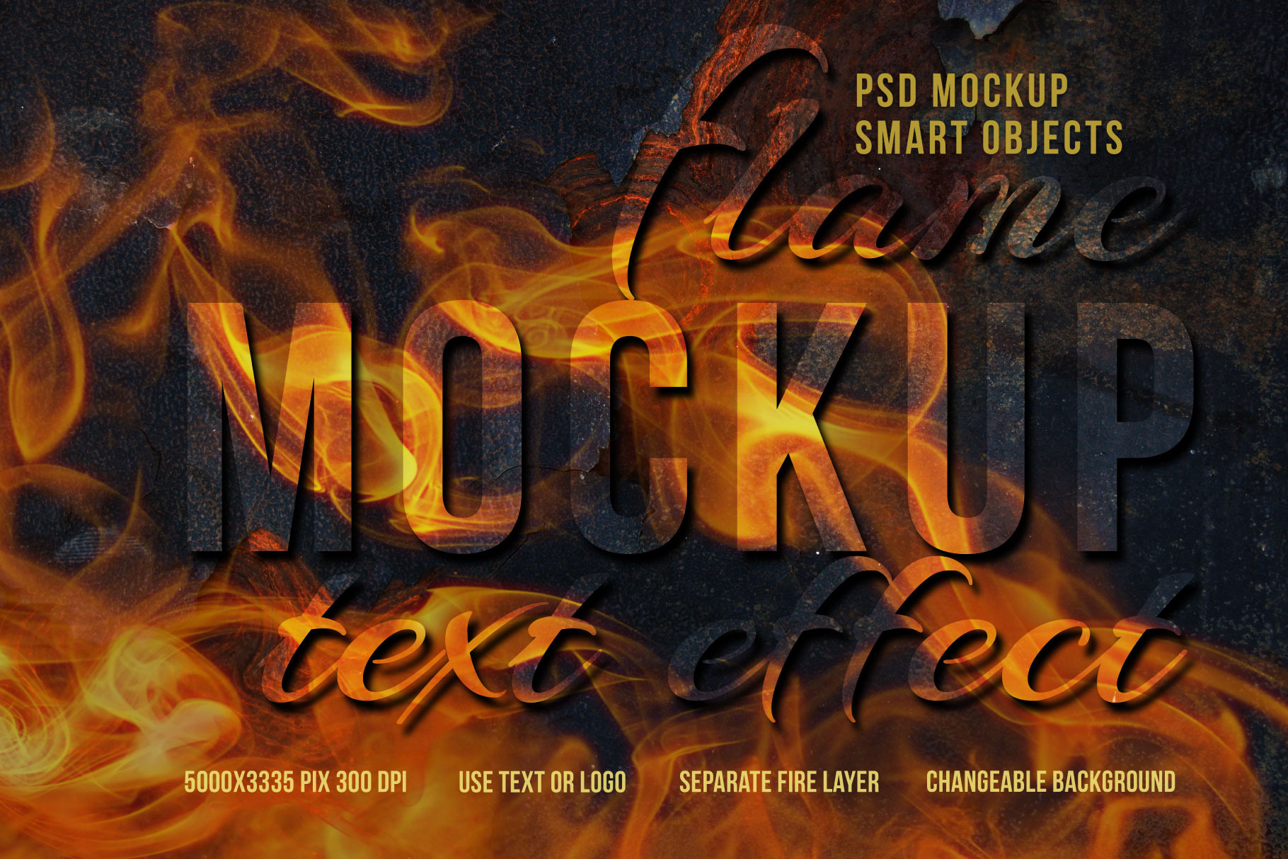 Download Flame Text Effect Mockup Creative Photoshop Templates Creative Market